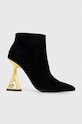 Kat Maconie botki zamszowe Sofi słupek czarny SOFI.BLACK.GOLD