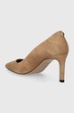 Obuwie BOSS szpilki zamszowe Janet Pump 70-S 50498810.260 beżowy
