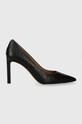 BOSS szpilki skórzane Janet Pump 90 szpilka czarny 50504608.001