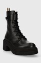 BOSS botki skórzane Carol 50504599.001 czarny AW23