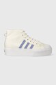 Високи кецове adidas Originals велур бежов FZ6189