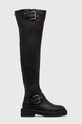 Шкіряні чоботи Kurt Geiger London Hackney Biker без утеплення чорний 547000109.BLACK