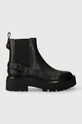 Kožené kotníkové boty Kurt Geiger London Matilda Chelsea platforma černá 655000109.BLACK