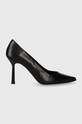 HUGO szpilki skórzane Katniss Pump 90 szpilka czarny 50504354.001