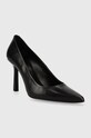 Кожени обувки с висок ток HUGO Katniss Pump 90 50504354.001 черен AW23