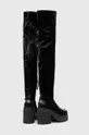Elegantni škornji HUGO Kris Zunanjost: Tekstilni material, Naravno usnje Notranjost: Tekstilni material Podplat: Sintetični material