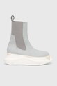 Boty s gumou Rick Owens imitace semiše šedá DS02C5846.SHA