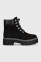 Čizme od brušene kože Timberland Stone Street 6in WP brušena koža crna TB0A5RH50151