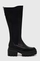 Timberland kozaki skórzane Everleigh Boot Tall tekstylny czarny TB0A5YMR0151
