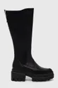 črna Usnjeni elegantni škornji Timberland Everleigh Boot Tall Ženski