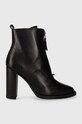 G-Star botki skórzane MYSID MID LEA ZIP słupek czarny 2241046703.BLK