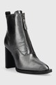 Δερμάτινες μπότες G-Star Raw MYSID MID MET ZIP 2341046708.GNMET ασημί AW23