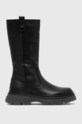 Kožne čizme G-Star Raw RADAR XHGH TMB zrnata koža crna 2341068905.BLK