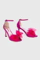 Kožne sandale Custommade Ashley Metallic Bow roza