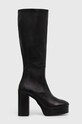 Alohas ghete de piele Joanna peste 8 cm negru S00766.25