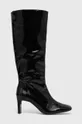 črna Usnjeni elegantni škornji Alohas Isobel Ženski