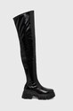Buffalo kozaki Lion Overknee nieocieplane czarny 1220020.BLK