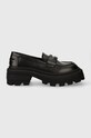 Buffalo mocassini Nabu Loafer finta pelle fiore nero 1622342.BLK