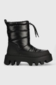 Buffalo stivali da neve Flora Puffer Boot finta pelle fiore nero 1622359.BLK