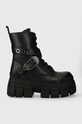 Buffalo bocanci Gospher Lace Up Mid cu snur negru 1622351.BLK