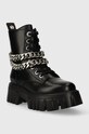 Farmářky Buffalo Lion Lace Up T-Chain 1622367.BLK černá AW23