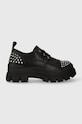 Cipele Buffalo Aspha Cls Pin imitacija zrnate kože crna 1622319.BLK