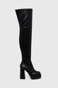 Buffalo kozaki May W Overknee słupek czarny 1223075.BLK