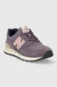 New Balance sneakers din piele întoarsă 574 violet
