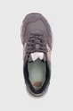 violet New Balance sneakers din piele întoarsă 574