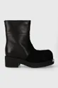μαύρο Δερμάτινες μπότες MM6 Maison Margiela Ankle Boot Γυναικεία
