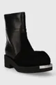 Kožené členkové topánky MM6 Maison Margiela Ankle Boot čierna
