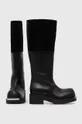 чёрный Кожаные сапоги MM6 Maison Margiela Boot