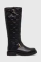 črna Usnjeni elegantni škornji Twinset Ženski