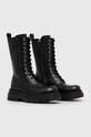 Twinset stivali da motociclista in pelle 232TCT110.00006 nero AW23