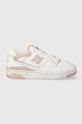 Kožené tenisky New Balance 550 usňová koža biela BBW550BP