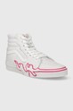 Кожени кецове Vans SK8-HI Flame VN0005UJYU21 бял AW23