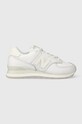 New Balance sneakers in pelle 574 pelle fiore bianco WL574IM2