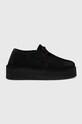 Clarks suede shoes Trek Wedge flat black 26174019