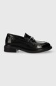 Kožené mokasíny Karl Lagerfeld Payton lakovaná kůže černá KL41420A.100