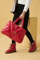 Flufie cizme de iarna Shiny S03.RED rosu