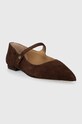 Semišové baleríny Lauren Ralph Lauren Londyn MJ 802922171001.CHESTNUT hnědá AW24