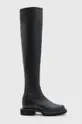 μαύρο Δερμάτινες μπότες AllSaints Leona Boot Γυναικεία