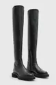 Usnjeni elegantni škornji AllSaints Leona Boot črna