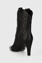 Cipők Guess bőr cowboy csizma CALLE FL8CZA.LEA10.BLACK fekete