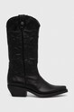 Steve Madden cizme de piele Wishley pana la 5 cm negru SM11003071.017