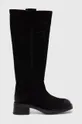 črna Elegantni škornji iz semiša Steve Madden Banner Ženski