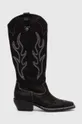 čierna Kožené kovbojské topánky Steve Madden Wenda Dámsky