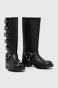Δερμάτινες μπότες Steve Madden Battle SM19000101.017 μαύρο AW23