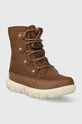 Sorel buty zimowe skórzane dziecięce YOUTH SOREL EXPLORER 2020621 brązowy AW23