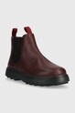 Camper sztyblety skórzane dziecięce Norte Kids K900149.28.34 bordowy AW23